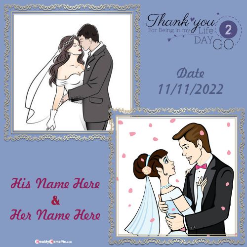2 Day To Go Wedding Countdown Photo Frame Online Edit Card